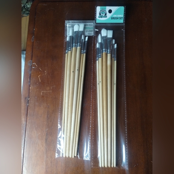 Other - New Lot Of 2 Six Pack Of Art Skills Long Handle Paint Brush